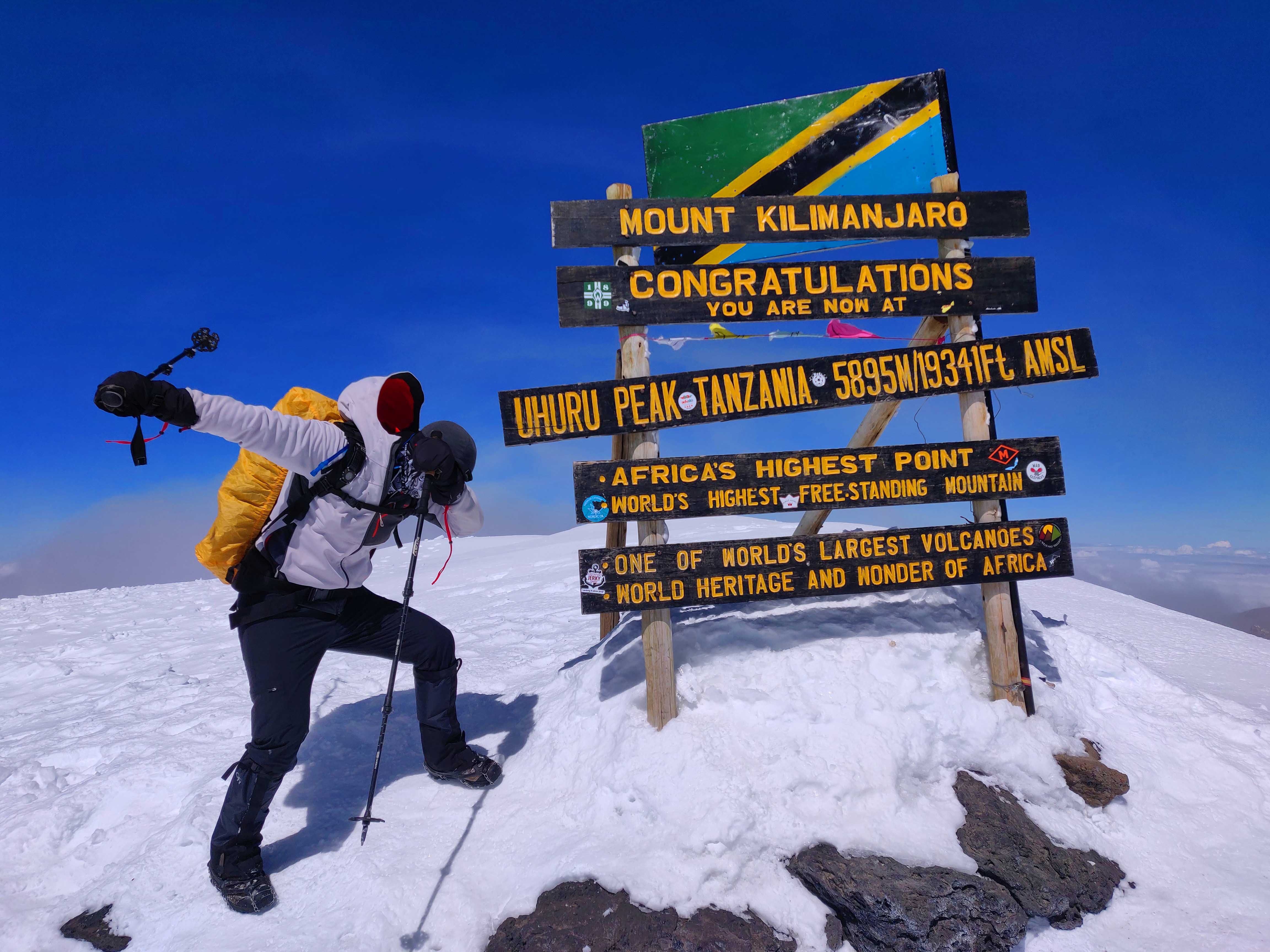 Barafu Camp (4,600m) to The Summit (5,896 m) and then to Mweka Camp (3,100 m)