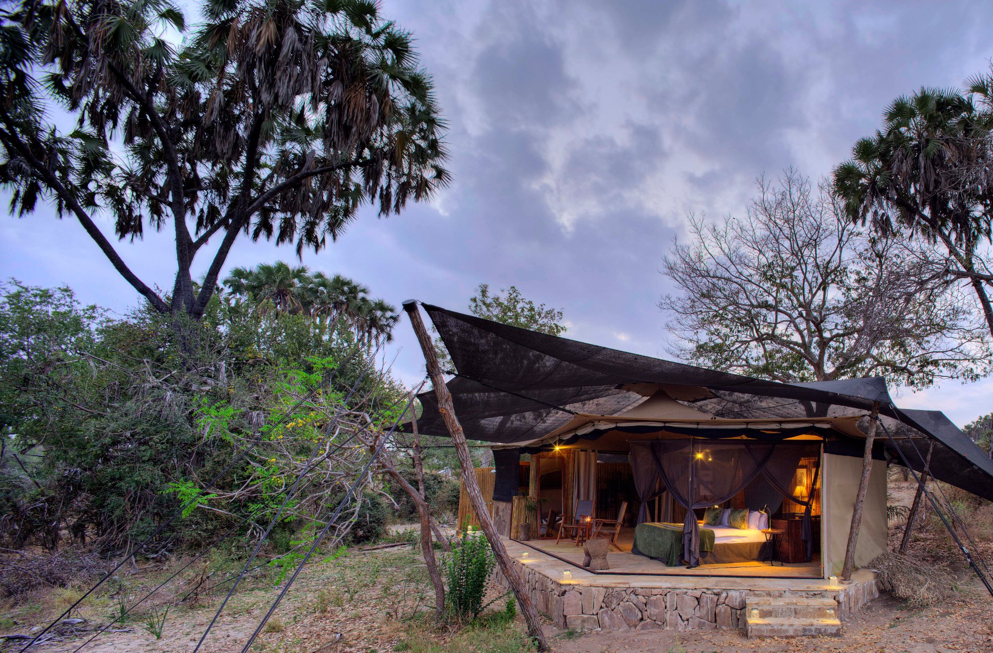 Set on a hill overlooking the water, Roho ya Selous sits in the very heart of the Selous Game Reserve.